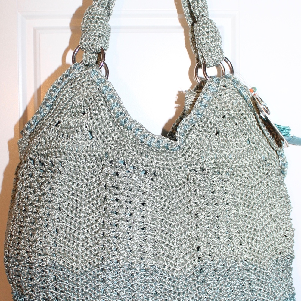 The Sak Seafoam Ombre Ellis Hand Crocheted Hobo